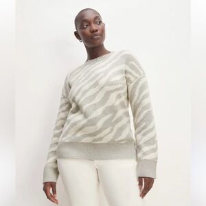 NWT Everlane THE ALPACA TIGER JACQUARD CREWNECK Sweater